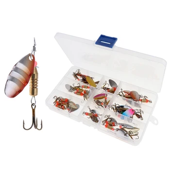 

31 pcs Assorted Fishing Lures Metal Fishing Baits Bass Spoon Spinner Baits with Sharp Fishing Box