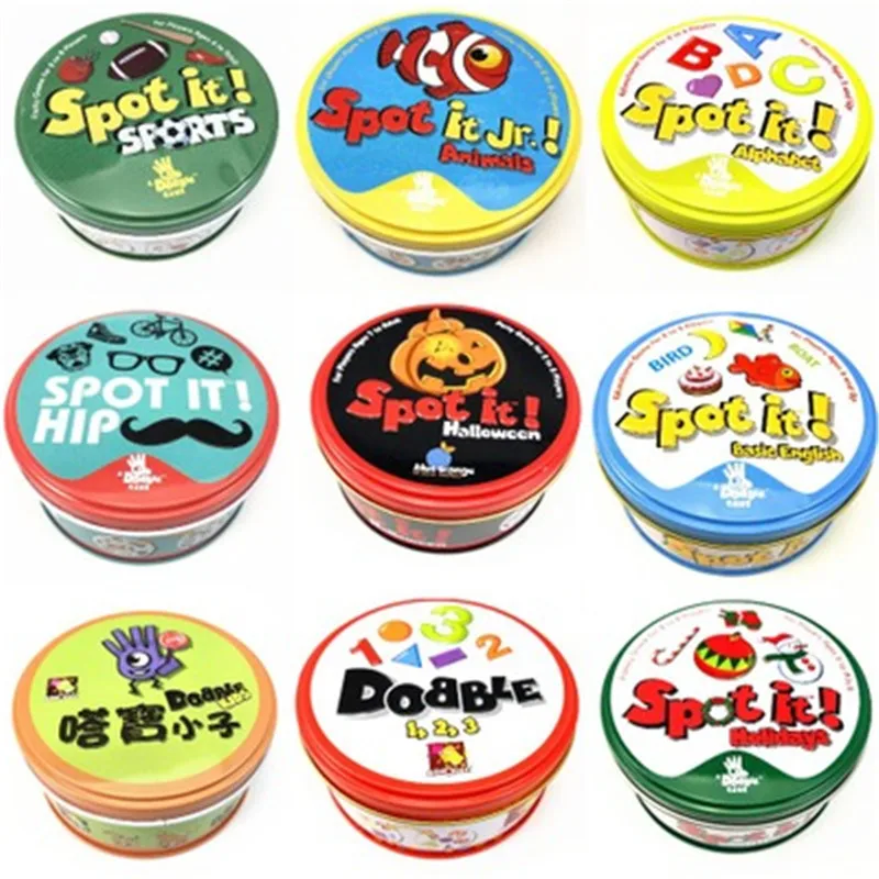 20 8.6CM Styles Dobble Spot It Toy Iron Box 55 Cards Game Card Basic English Version On Road Holidays Dobble Game Card 123 Tin B
20 8.6CM Styles Dobble Spot It Toy Iron Box 55 Cards Game Card Basic English Version On Road Holidays Dobble Game Card 123 Tin B