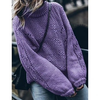 Fashion Autumn Winter Knitting Casual Long Sleeve Solid Colors Sweater Loose Pullover Women Pull Femme Knit Jumper Female Top 
Fashion Autumn Winter Knitting Casual Long Sleeve Solid Colors Sweater Loose Pullover Women Pull Femme Knit Jumper Female Top