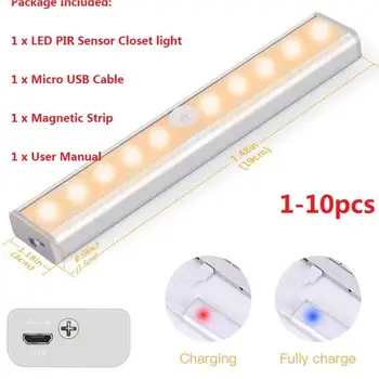 10PCS Wireless USB LED Strip PIR Motion Sensor Lamp LED Night Light Strip For Wardrobe Cupboard Closet Wholesale 
10PCS Wireless USB LED Strip PIR Motion Sensor Lamp LED Night Light Strip For Wardrobe Cupboard Closet Wholesale
