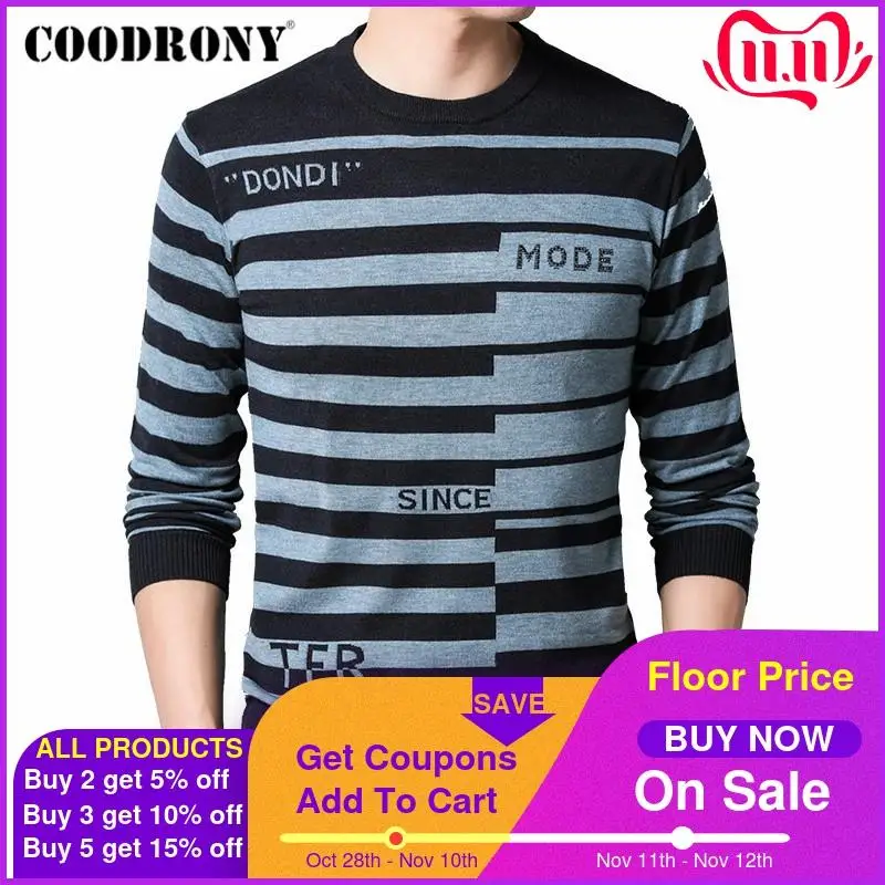 COODRONY Brand Sweater Men Casual Fashion Striped O-Neck Pullover Men Clothes Spring Autumn Knitted Soft Cotton Pull Homme C1036
COODRONY Brand Sweater Men Casual Fashion Striped O-Neck Pullover Men Clothes Spring Autumn Knitted Soft Cotton Pull Homme C1036