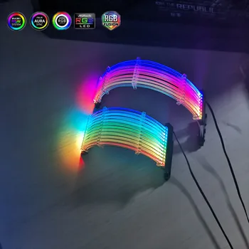 PSU Extension Cable RGB, ATX 24Pin RGB GPU 8Pin Streamer PCI-E 6+2P Dual Rainbow Cable 5V/12V rgb MOBO SYNC, PC Case Decoration
PSU Extension Cable RGB, ATX 24Pin RGB GPU 8Pin Streamer PCI-E 6+2P Dual Rainbow Cable 5V/12V rgb MOBO SYNC, PC Case Decoration