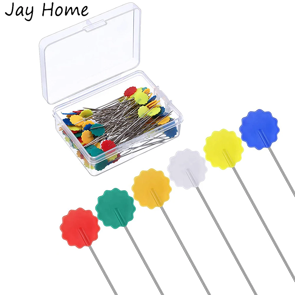 100Pcs Flat Head Straight Pins Colorful Flower Head Sewing Pins Quilting Pins for Sewing DIY Craft Dressmaker Stitching Supplies
100Pcs Flat Head Straight Pins Colorful Flower Head Sewing Pins Quilting Pins for Sewing DIY Craft Dressmaker Stitching Supplies