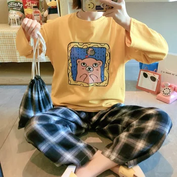 Women Pajamas Set Autumn New Cartoon daisy Printed Long Sleeve Cute Sleepwear Casual Homewear Female Pyjamas Night suit
Women Pajamas Set Autumn New Cartoon daisy Printed Long Sleeve Cute Sleepwear Casual Homewear Female Pyjamas Night suit