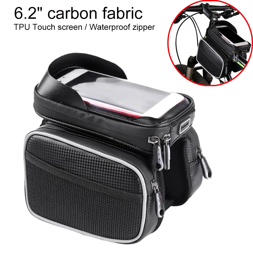 Bicycle Front Tube Bag Cycling Accessories Frame Waterproof Front Bags Cell Mobile Phone Case 6.2 inch Phone Holder Bike
Bicycle Front Tube Bag Cycling Accessories Frame Waterproof Front Bags Cell Mobile Phone Case 6.2 inch Phone Holder Bike