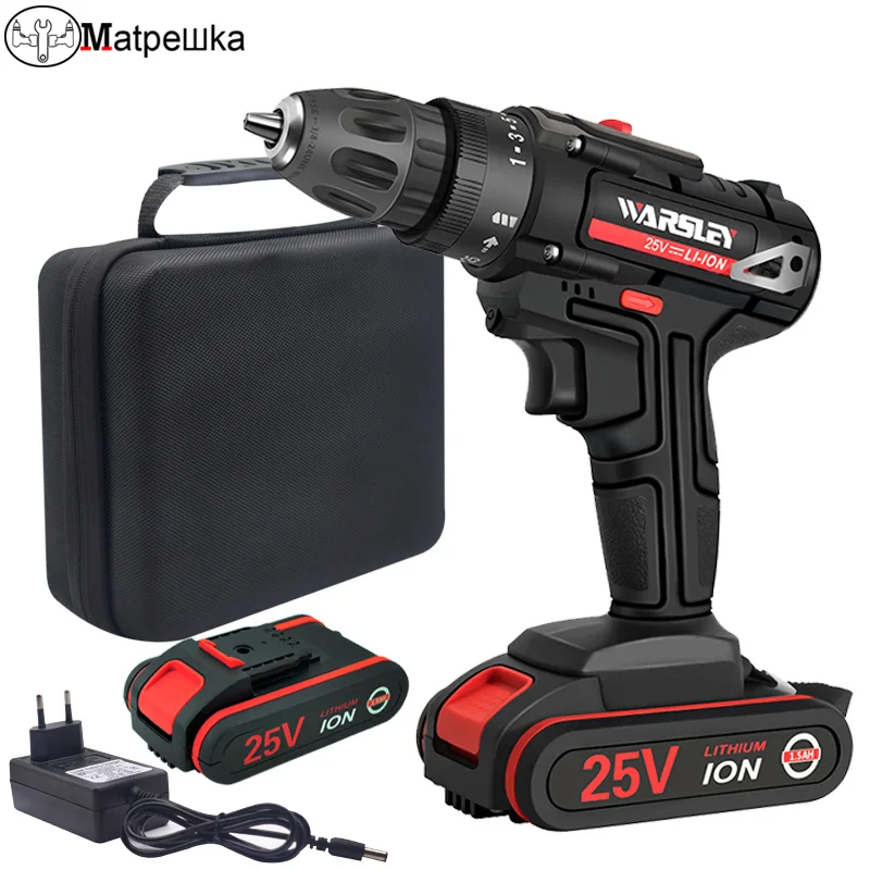 WARSLEY 25V Power Tools Cordless Screwdriver Electric Screwdriver Cordless Handheld Drill Lithium Battery Charging Drill
WARSLEY 25V Power Tools Cordless Screwdriver Electric Screwdriver Cordless Handheld Drill Lithium Battery Charging Drill
