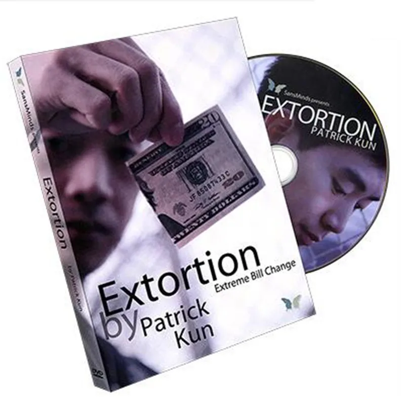 Фото Extortion by Patrick Kun (DVD and Gimmick) Card Magic Tricks Money Stage Close up Accessories Mentalism Comedy Magician | Игрушки и