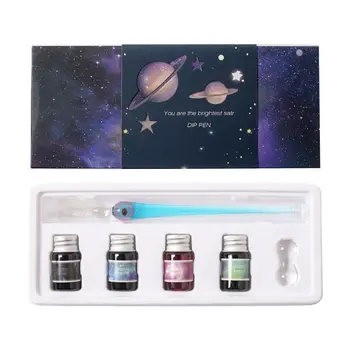 1Set Planet Theme Dip Pen 4 Color Ink Kit Glass Pen Painting Pen Student Stationery Writing Supplies Gifts
1Set Planet Theme Dip Pen 4 Color Ink Kit Glass Pen Painting Pen Student Stationery Writing Supplies Gifts