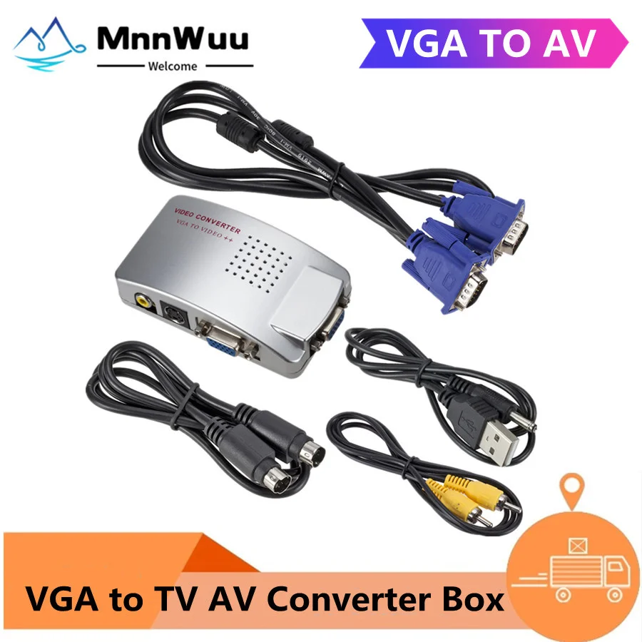 Блок преобразователей для ПК VGA-адаптер ТВ AV RCA преобразователь сигнала