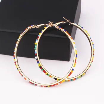 2020 Bohemian Multicolor Bead Round Hoop Earring Fashion Classic Circle Heart Triangle Earrings Basketball Big Statement Earring 
2020 Bohemian Multicolor Bead Round Hoop Earring Fashion Classic Circle Heart Triangle Earrings Basketball Big Statement Earring