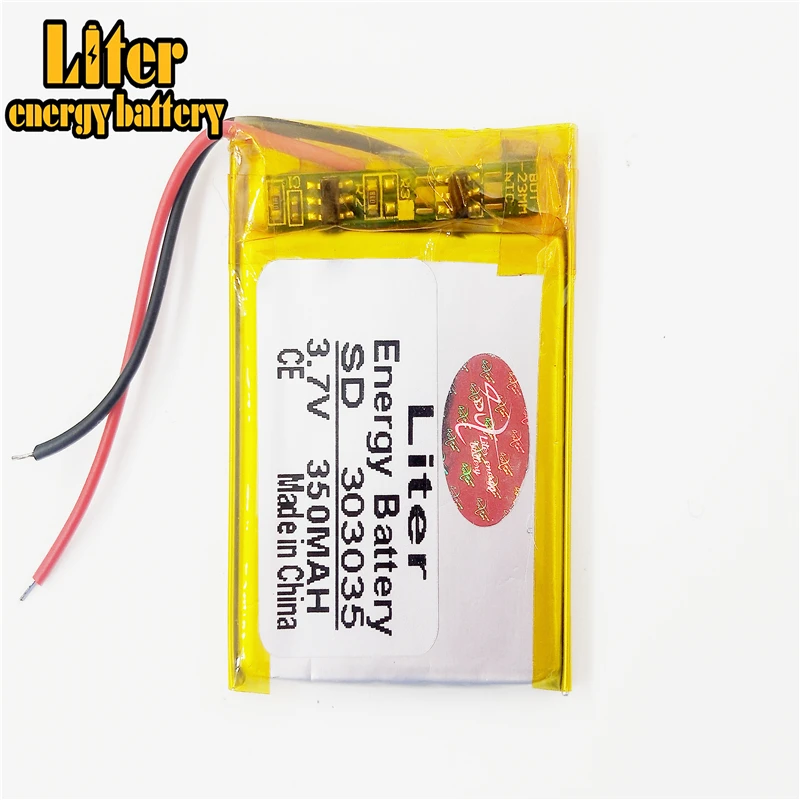 

303035 3.7V 350mAh Lithium Polymer LiPo Rechargeable Battery For Mp3 Mp4 PAD DVD DIY E-book bluetooth