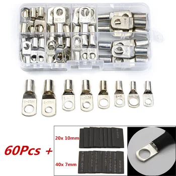 120Pcs SC Bare Terminals Tinned Copper Lug Ring Wire Connectors Bare Cable Crimp Closed Ends Terminal Kit Assortment
120Pcs SC Bare Terminals Tinned Copper Lug Ring Wire Connectors Bare Cable Crimp Closed Ends Terminal Kit Assortment