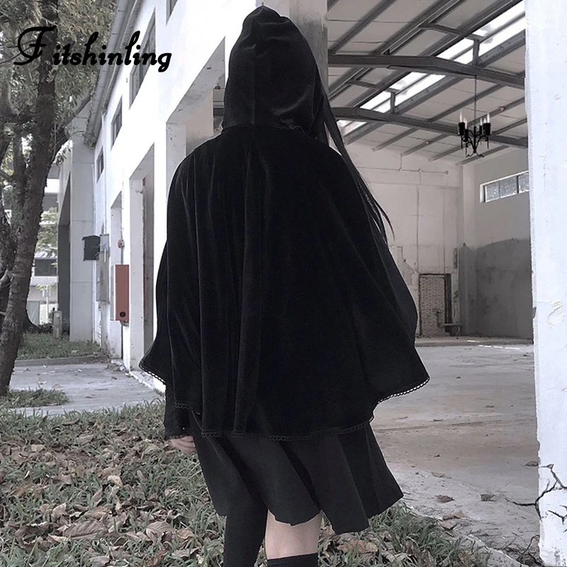 Fitshinling Button Vintage Velvet Cloak Hoodies Women Gothic Grunge Autumn Winter Shawl Black Harajuku Hoody Solid Dark Sale New
Fitshinling Button Vintage Velvet Cloak Hoodies Women Gothic Grunge Autumn Winter Shawl Black Harajuku Hoody Solid Dark Sale New