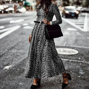 Women's Dress 2020 Summer Fashion Ladies Retro Leopard Print Dresses Round Neck Long Sleeve Casual Pleated Maxi Vestidos S-5XL
Women's Dress 2020 Summer Fashion Ladies Retro Leopard Print Dresses Round Neck Long Sleeve Casual Pleated Maxi Vestidos S-5XL