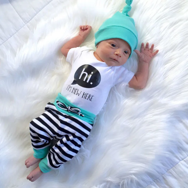 Boy Girl Hat+Pants+Rompers 3pc Set Cotton Newborn Children Striped Clothing Spring Summer Jumpsuit Baby Suit Casual Kids Clothes
Boy Girl Hat+Pants+Rompers 3pc Set Cotton Newborn Children Striped Clothing Spring Summer Jumpsuit Baby Suit Casual Kids Clothes