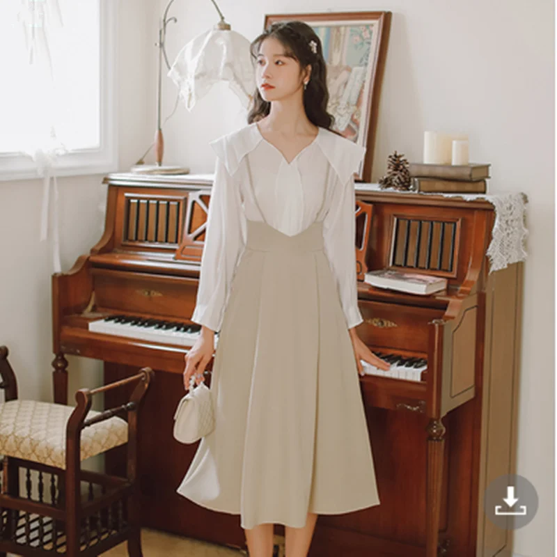 DALMAZZO Fashion 2 Pieces Sets Women Outfits 2021 Autumn Lady Lapel Shirt Tops + Spaghetti Starp Long Dress Suit Female
DALMAZZO Fashion 2 Pieces Sets Women Outfits 2021 Autumn Lady Lapel Shirt Tops + Spaghetti Starp Long Dress Suit Female