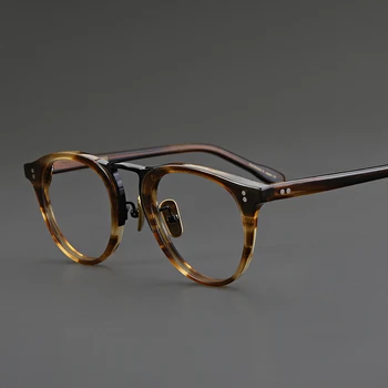 Handmade Titanium Acetate Glasses Frame Men Women Retro Round Circle Eyeglasses Transparent Optical Myopia Prescription Eyewear
Handmade Titanium Acetate Glasses Frame Men Women Retro Round Circle Eyeglasses Transparent Optical Myopia Prescription Eyewear
