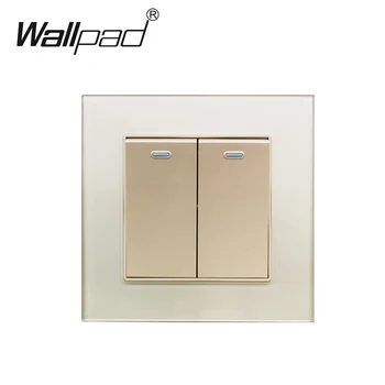 2 Way Pass Switch Wallpad Gold Crystal Glass 2 Gang Push Button On / Off Rocker Wall Lamp Interruptor Switch 16A
2 Way Pass Switch Wallpad Gold Crystal Glass 2 Gang Push Button On / Off Rocker Wall Lamp Interruptor Switch 16A