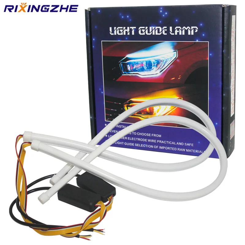 Car 30/45/60cm Flexible Flowing Car DRL Running Turn Signal angel eye White Amber LED Daytime Running Light Headlight Strip led
Car 30/45/60cm Flexible Flowing Car DRL Running Turn Signal angel eye White Amber LED Daytime Running Light Headlight Strip led