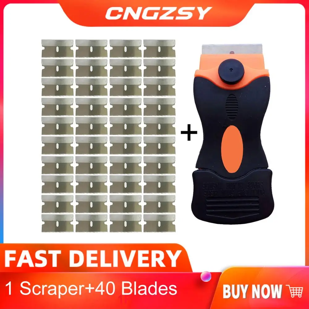 CNGZSY Cleaning Scraper Old Glue Sticker Spatula Ceramic Glass Oven Paint Cleaner + 40pcs Metal Blades Car Tinting Tools E12+40M
CNGZSY Cleaning Scraper Old Glue Sticker Spatula Ceramic Glass Oven Paint Cleaner + 40pcs Metal Blades Car Tinting Tools E12+40M