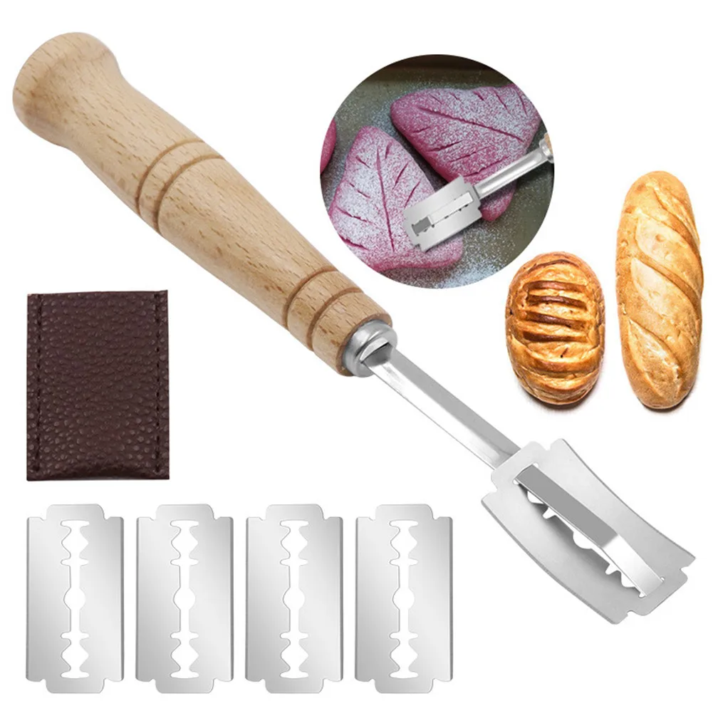 Bread Cutter Bread Bakers Slashing Tool Bread Lame Dough Scoring Blade Kitchen Curved Knife Dough Splitting Knifes With 5 Blades
Bread Cutter Bread Bakers Slashing Tool Bread Lame Dough Scoring Blade Kitchen Curved Knife Dough Splitting Knifes With 5 Blades