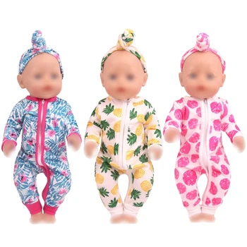 43 cm baby dolls Clothes newborn Casual printed jumpsuit suit + headband Baby toys skirt fit American 18 inch Girls doll f814
43 cm baby dolls Clothes newborn Casual printed jumpsuit suit + headband Baby toys skirt fit American 18 inch Girls doll f814