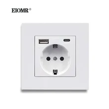EIOMR EU Wall Type C Power Outlet 86MM*86MM White PC Panel 5V 2100mA with Usb Ports EU Standard USB Charging Socket for Home
EIOMR EU Wall Type C Power Outlet 86MM*86MM White PC Panel 5V 2100mA with Usb Ports EU Standard USB Charging Socket for Home