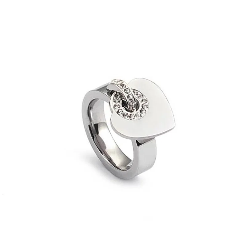 Fashion Cubic Zirconia Stainless Steel Rings Heart Shaped Pendant Ring For Women Valentine's Day Christmas Jewelry Gift
Fashion Cubic Zirconia Stainless Steel Rings Heart Shaped Pendant Ring For Women Valentine's Day Christmas Jewelry Gift