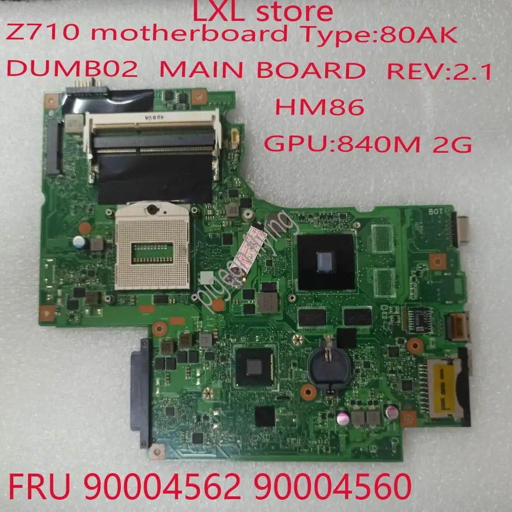 Материнская плата Z710 для ideapad laptop 80AK пельмени 02 материнская REV: 2 1 HM86 GPU:840m2G DDR3 FRU