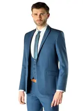 Custom Made Blue Handsome Groom Prom Blazer Trousers 3 Pcs(Jacket+Pants+Vest+Tie)Latest Design Wedding Suits Dinner Party Wear
Custom Made Blue Handsome Groom Prom Blazer Trousers 3 Pcs(Jacket+Pants+Vest+Tie)Latest Design Wedding Suits Dinner Party Wear