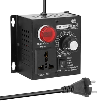 AC 220V 4000W Compact Variable Voltage Controller Speed Temperature Light Voltage Adjuatable Dimmer transformator 220v 12v
AC 220V 4000W Compact Variable Voltage Controller Speed Temperature Light Voltage Adjuatable Dimmer transformator 220v 12v