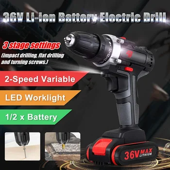 Rechargeable36V 5000mAh 5~28Nm 25-speed Torque Double-Speed Brushless Cordless Electric Drill Screwdriver LED lighting w/Battery
Rechargeable36V 5000mAh 5~28Nm 25-speed Torque Double-Speed Brushless Cordless Electric Drill Screwdriver LED lighting w/Battery