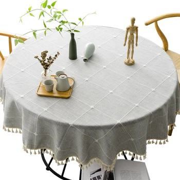 Dining Table Linen Table Cloth Cover Protector Washable Nordic Style Simple Mordern Round Tassels tapete скатерть на стол
Dining Table Linen Table Cloth Cover Protector Washable Nordic Style Simple Mordern Round Tassels tapete скатерть на стол