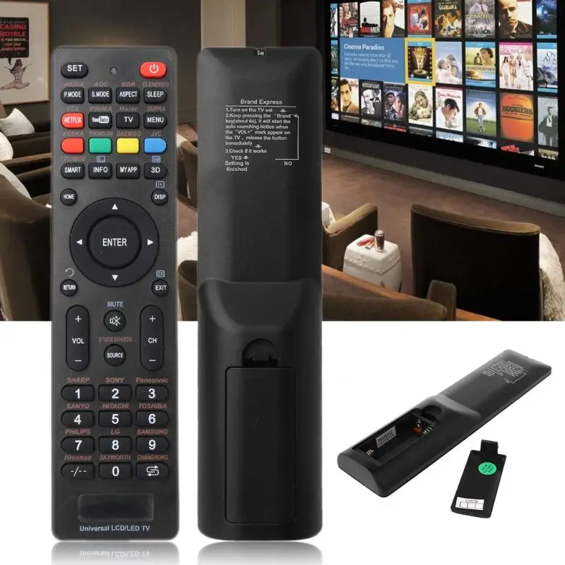 Ultra-thin LCD LED Universal Smart TV Remote Control Controller Replacement for Sony Philips LG Samsung Vizio Supra Bbk Izumi Pa
Ultra-thin LCD LED Universal Smart TV Remote Control Controller Replacement for Sony Philips LG Samsung Vizio Supra Bbk Izumi Pa