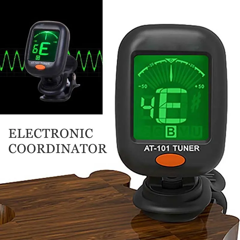 

Metronome Guitar Tuner Bass Euge Lilly Calibrating Device Tuner Black AT-101 Durable Sturdy Practical Violin Backlight Clip