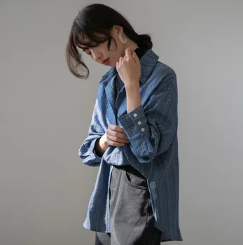 2020 Spring And Autumn Korean Version Of The New Retro Loose Casual Striped Long-sleeved Denim Shirt Clothing Women's Jacket
2020 Spring And Autumn Korean Version Of The New Retro Loose Casual Striped Long-sleeved Denim Shirt Clothing Women's Jacket