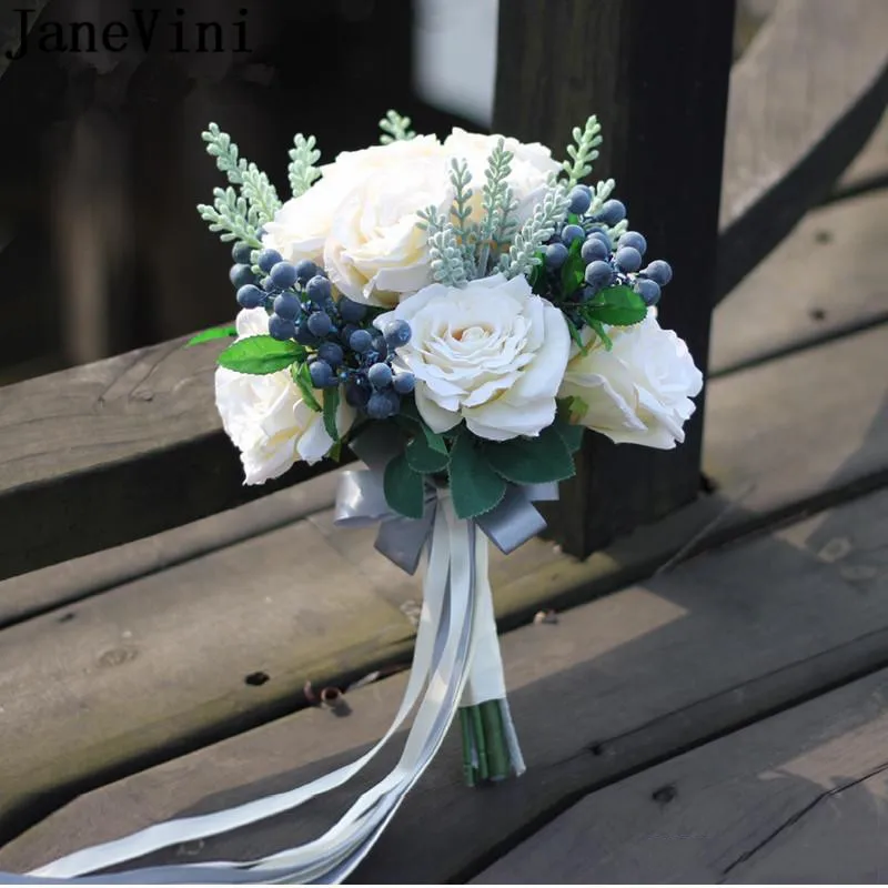 JaneVini Vintage European White Flowers Wedding Bouquet for Bridesmaid Brides Holding Flowers Green Silk Roses Trouwboeket Bruid
JaneVini Vintage European White Flowers Wedding Bouquet for Bridesmaid Brides Holding Flowers Green Silk Roses Trouwboeket Bruid