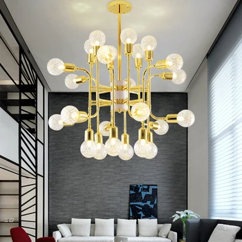 Nordic Glass Ball Chandelier Postmodern Restaurant Living Room Chandelier Lighting Personality Golden Iron Hanging Lamp Fixtures
Nordic Glass Ball Chandelier Postmodern Restaurant Living Room Chandelier Lighting Personality Golden Iron Hanging Lamp Fixtures