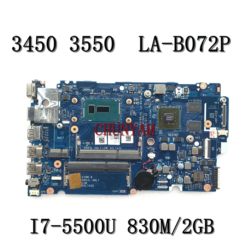 Для DELL Latitude 3450 3550 Материнская плата ноутбука ZAL50 51 60 61 LA B072P I7 5500U 830 м 2 Гб CN 0YG5J7 YG5J7