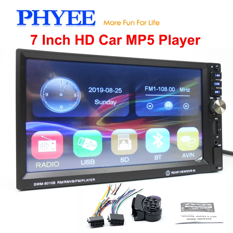 Car Radio 2 Din Mirror Link MP5 Player Bluetooth Handsfree A2DP Camera USB SD AVIN ISO 7 Inch Sound System Head Unit PHYEE 8010B
Car Radio 2 Din Mirror Link MP5 Player Bluetooth Handsfree A2DP Camera USB SD AVIN ISO 7 Inch Sound System Head Unit PHYEE 8010B