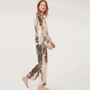 Cotton Printing Pajama Sets Women Clothing 2020 Spring Summer Underwear Loose Comfortable Long Sleeve Pajama Wide Leg Pants
Cotton Printing Pajama Sets Women Clothing 2020 Spring Summer Underwear Loose Comfortable Long Sleeve Pajama Wide Leg Pants