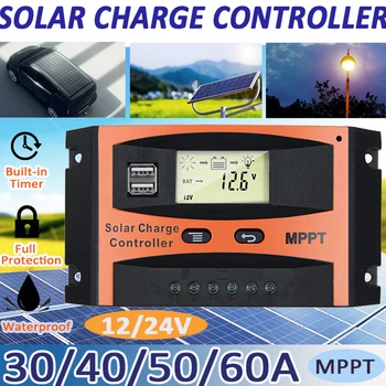 50A MPPT Solar Charge Controller 12V 24V Auto LCD Dual USB Solar Cell Panel Battery PV Regulator Built-In Timer Controller
50A MPPT Solar Charge Controller 12V 24V Auto LCD Dual USB Solar Cell Panel Battery PV Regulator Built-In Timer Controller