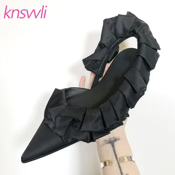 New Ruffles Pointed Toe Sandals Woman Satin Pleated Flower Fairy Shoes Ladies Fashion Flat Slingbacks Runway Party Shoes Women
New Ruffles Pointed Toe Sandals Woman Satin Pleated Flower Fairy Shoes Ladies Fashion Flat Slingbacks Runway Party Shoes Women