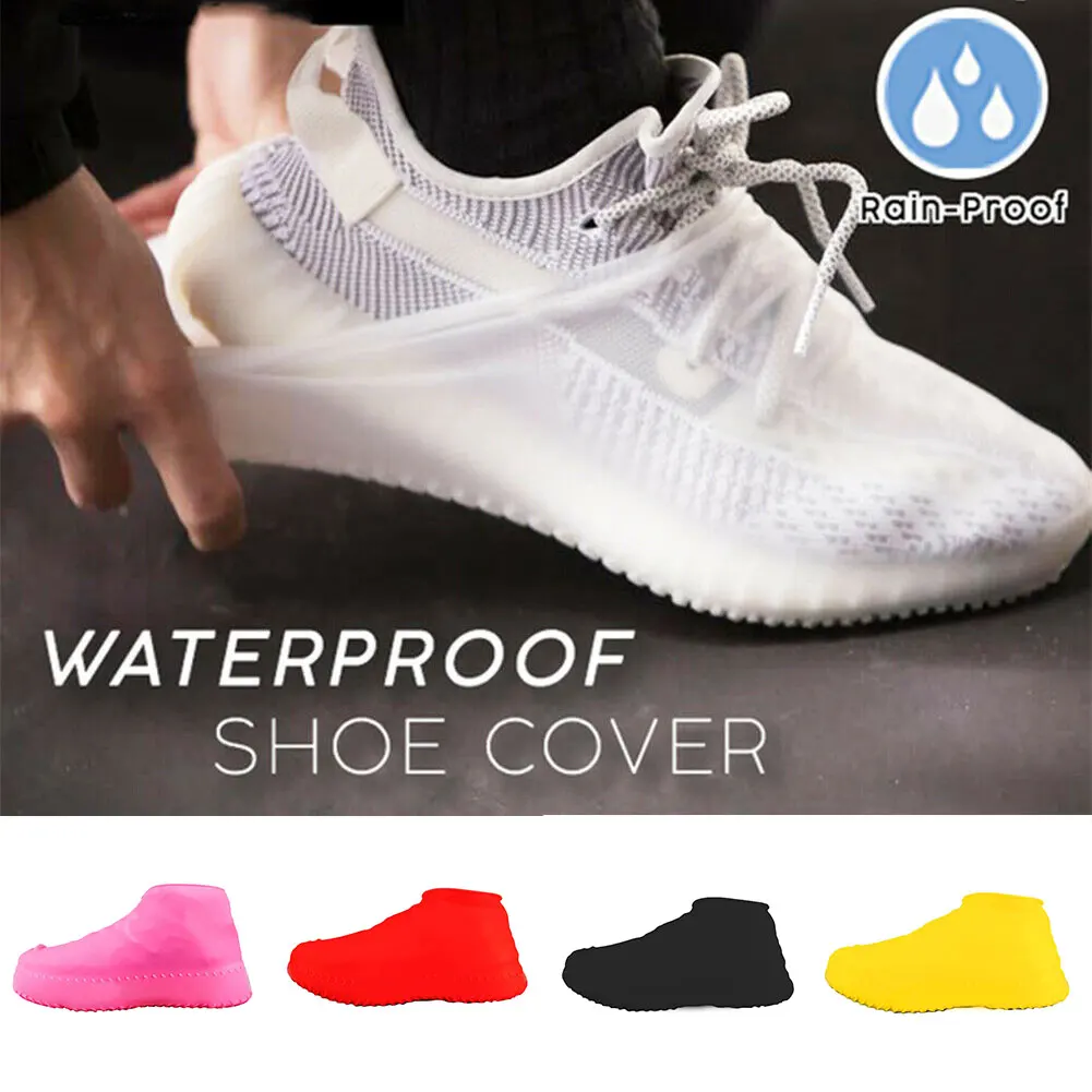 Waterproof Shoe Covers Cycling Rain Reusable Silicone Elastic Anti-Slip Protection for Outdoor BB55