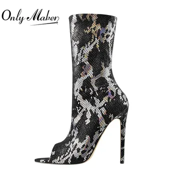 Onlymaker Women's Peep Toe Snakeskin Print Stiletto Heel Side Zipper Gorgeous Checkered Leisure Open ToeAnkle Booties
Onlymaker Women's Peep Toe Snakeskin Print Stiletto Heel Side Zipper Gorgeous Checkered Leisure Open ToeAnkle Booties