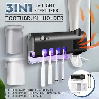 UV Sterilizer Toothbrush Holder Solar Energy Automatic Toothpaste Squeezers Dispenser Wall-mounted Bathroom Accessories
UV Sterilizer Toothbrush Holder Solar Energy Automatic Toothpaste Squeezers Dispenser Wall-mounted Bathroom Accessories