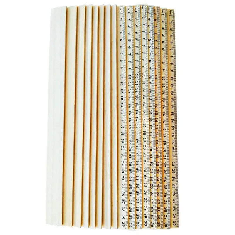 Hot Sale 16 Packs Wood Ruler 12 Inch 30 CM Student Rulers Wooden School Rulers Office Ruler Measuring Ruler