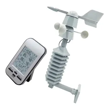RF 433mhz Wireless Weather Station Clock with Wind Speed and Direction Sensor Temperature Weather Forecast