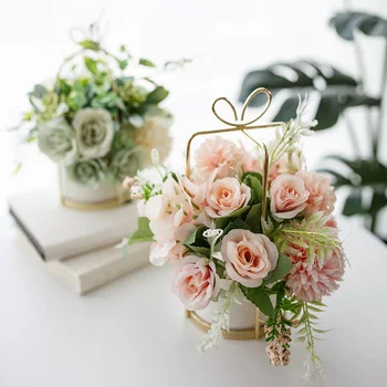 Simulation Flower Bouquet With Ceramic Vase Artificial Rose Flowers Plant Potted DIY Home Party Decoration
Simulation Flower Bouquet With Ceramic Vase Artificial Rose Flowers Plant Potted DIY Home Party Decoration