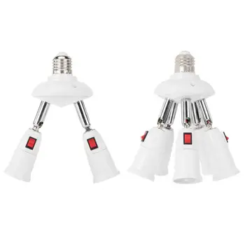 2/5-heads PC Practical E27 Lamp Holder Rotatable Lamps Adapter Adjustable LED Light Bulb Base Lamps Socket Adapter 
2/5-heads PC Practical E27 Lamp Holder Rotatable Lamps Adapter Adjustable LED Light Bulb Base Lamps Socket Adapter